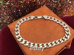 Vintage Sterling Silver Men's Bracelet Made In Italy Chain