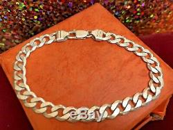 Vintage Sterling Silver Men's Bracelet Made In Italy Chain