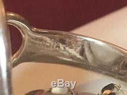 Vintage Sterling Silver Moonstone Pendant & Ring Set Gemstone Made In India
