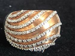 Vintage Sterling Silver Natural Diamond Ring Designer Signed Jwbr Made In India