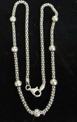 Vintage Sterling Silver Necklace Chain Station Made In Italy Signed Milor
