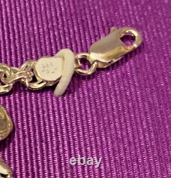 Vintage Sterling Silver Snoopy & Woodstock Charm Bracelet Made in Italy RARE