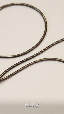 Vintage Sterling Silver Two Stone Turquoise PendantNecklace Made In Italy