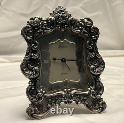 Vintage Swiss Made Cyma Winding Alarm Clock Encased by Gorham Sterling Silver