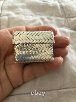 Vintage Taxco Mexico Large Sterling Silver Hand Made Woven Pill/ Trinket Box