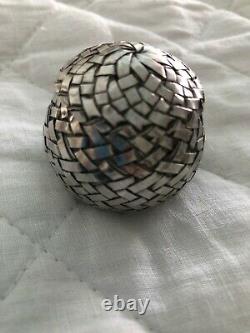 Vintage Taxco Mexico Sterling Silver Hand Made Woven Pill/ Trinket Box