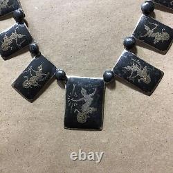 Vintage Thai Sterling Silver Choker/ Necklace Made In Siam, Thai Dancers