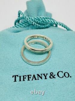 Vintage Tiffany & Co Sterling Silver Band (T & Co) Ring Made In England SET