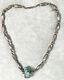 Vintage Turquoise16.5 Sterling Bead Necklace of Hand Made Melon & Bench Beads