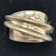 Vintage USA Made Sterling SIlver Unique Swirl Design Bold Look Ring sz 6.5