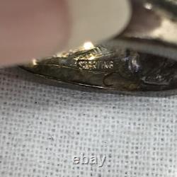 Vintage USA Made Sterling SIlver Unique Swirl Design Bold Look Ring sz 6.5