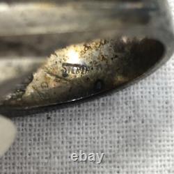 Vintage USA Made Sterling SIlver Unique Triangle Design Bold Look Ring sz 7