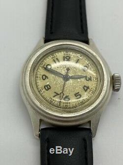 Vintage WW2 Era Winton Swiss Made Sterling Silver Military Style Watch