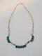 Vintage Zuni Indian Sterling Silver Turquoise Necklace Hand Made Chain A+ Dsgn