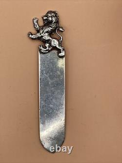 Vintage hand? Made sterling silver lion bookmark