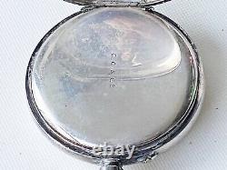Vintage sterling silver C. C & Co. Swiss Made men's pocket watch, 45mm, running d