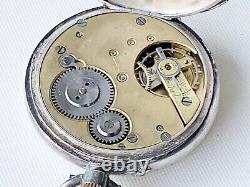 Vintage sterling silver C. C & Co. Swiss Made men's pocket watch, 45mm, running d