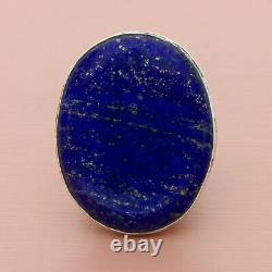 Vintage sterling silver hand made chunky lapis lazuli ring size 9