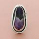 Vintage sterling silver hand made elongated amethyst ring size 6.5