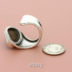 Vintage sterling silver hand made large opal wrap around ring size 9