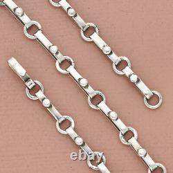 Vintage sterling silver hand made ring & connector chain necklace size 18.5in
