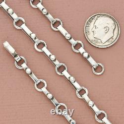 Vintage sterling silver hand made ring & connector chain necklace size 18.5in