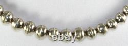 Vtg 1970's Han Made Southwest Sterling Silver 18 Inch Bead Necklace
