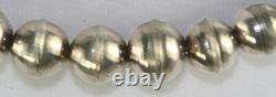 Vtg 1970's Han Made Southwest Sterling Silver 18 Inch Bead Necklace