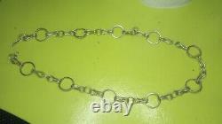 Vtg Beautiful Sterling Silver Old Custom Hand Made Links Chain Necklace 29 Long