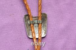 Vtg Hand Made Sterling Silver Lucky Horseshoe Cowboy Cowgirl Western Bolo Tie