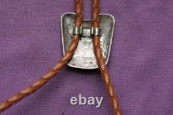Vtg Hand Made Sterling Silver Lucky Horseshoe Cowboy Cowgirl Western Bolo Tie