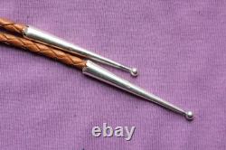 Vtg Hand Made Sterling Silver Lucky Horseshoe Cowboy Cowgirl Western Bolo Tie