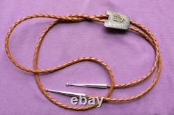 Vtg Hand Made Sterling Silver Lucky Horseshoe Cowboy Cowgirl Western Bolo Tie