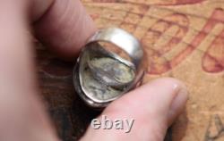 Vtg Hand Made Sterling Silver Turquoise Ring 20.8 g Size 9.25