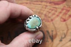 Vtg Hand Made Sterling Silver Turquoise Ring 20.8 g Size 9.25