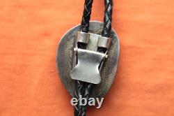 Vtg Henry Yazzie Hand Made Sterling Silver Native American Turquoise Bolo Tie