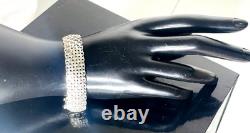 Vtg Milor Bracelet 925 Sterling Silver Flexible 1/2 Wide 8 Long Made in Italy