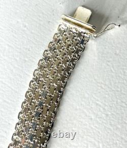Vtg Milor Bracelet 925 Sterling Silver Flexible 1/2 Wide 8 Long Made in Italy