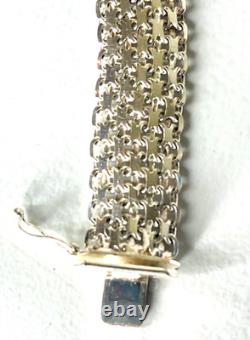 Vtg Milor Bracelet 925 Sterling Silver Flexible 1/2 Wide 8 Long Made in Italy