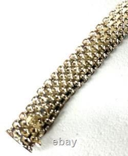 Vtg Milor Bracelet 925 Sterling Silver Flexible 1/2 Wide 8 Long Made in Italy