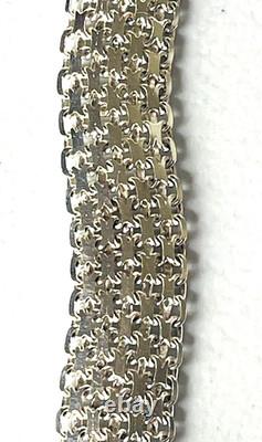 Vtg Milor Bracelet 925 Sterling Silver Flexible 1/2 Wide 8 Long Made in Italy