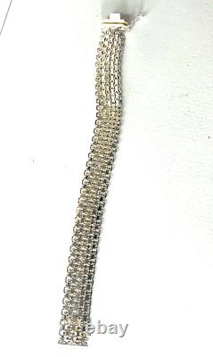 Vtg Milor Bracelet 925 Sterling Silver Flexible 1/2 Wide 8 Long Made in Italy