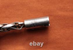 Vtg Rare Hecho A Mano Sterling Silver Hand Made Bracelet 42.3 grams 7 7/8 7mm