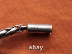 Vtg Rare Hecho A Mano Sterling Silver Hand Made Bracelet 42.3 grams 7 7/8 7mm