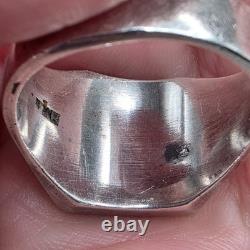 Vtg Star of David Signet Oxidized 925 Sterling Silver Mens Ring Made in Israel