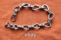 Vtg Sterling Silver Hand Made Biker Bracelet 27 grams