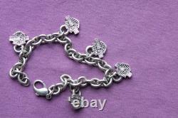 Vtg Sterling Silver Hand Made Biker Bracelet 44.6 grams 8 Long