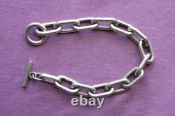 Vtg Sterling Silver Hand Made Biker Bracelet 59 grams 8 3/4 Long