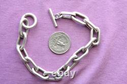 Vtg Sterling Silver Hand Made Biker Bracelet 59 grams 8 3/4 Long