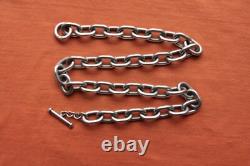 Vtg Sterling Silver Hand Made Bikers Chain 139.5 grams 20 Long 12mm Wide